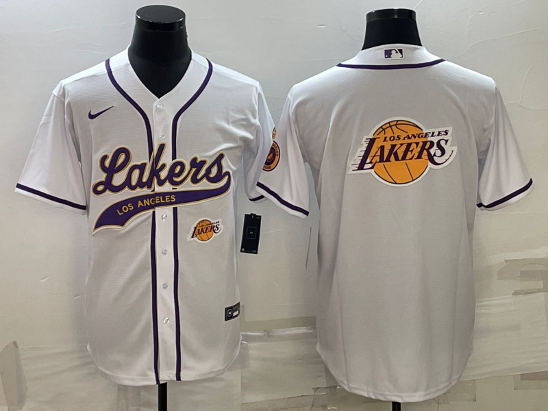 2023 Men Los Angeles Lakers Blank white NBA Jersey style 12